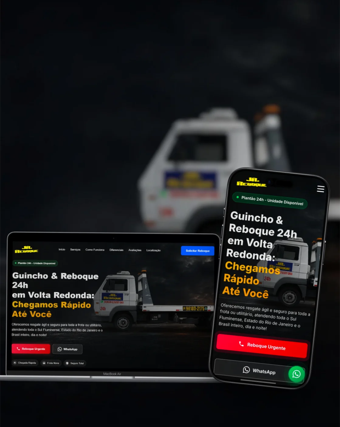JR Reboque 24H — landing page
